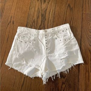 Blank NYC white denim shorts